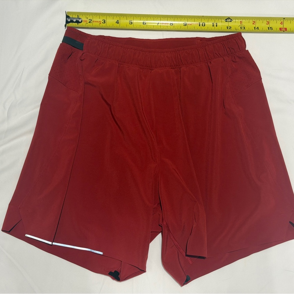 Lululemon Surge Short 6” Inseam, Color: Bold Red, Size: Men’s Medium